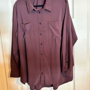 Duluth Womens Plus Plum Button-Up Shirt